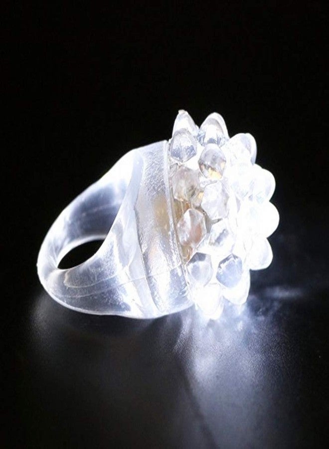 LACGO 12 PCS Flashing LED Lights up Rings - Bumpy Jelly Glow in The Dark Rings Colorful Rubber Blinking Rings Gift Toys Prizes for Adults Party Favors Halloween Christmas - Image 2